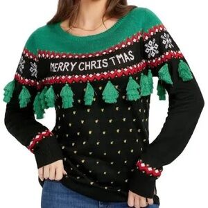 Tipsy Elves Christmas Tree Tassel Ugly Christmas Sweater